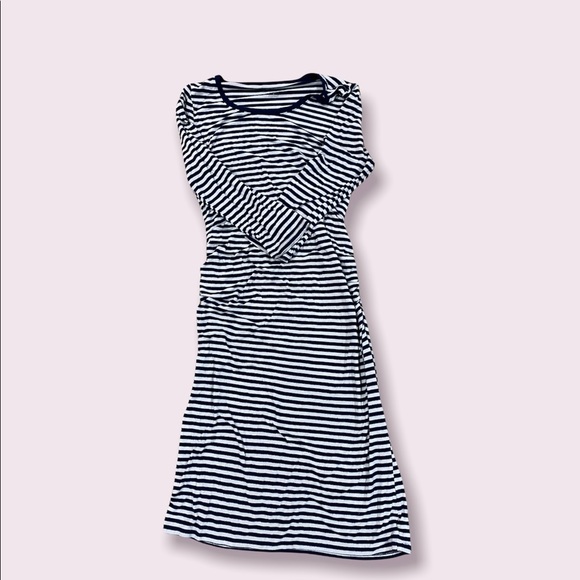 Merona Navy Blue Striped Maternity Dress - Picture 2 of 2